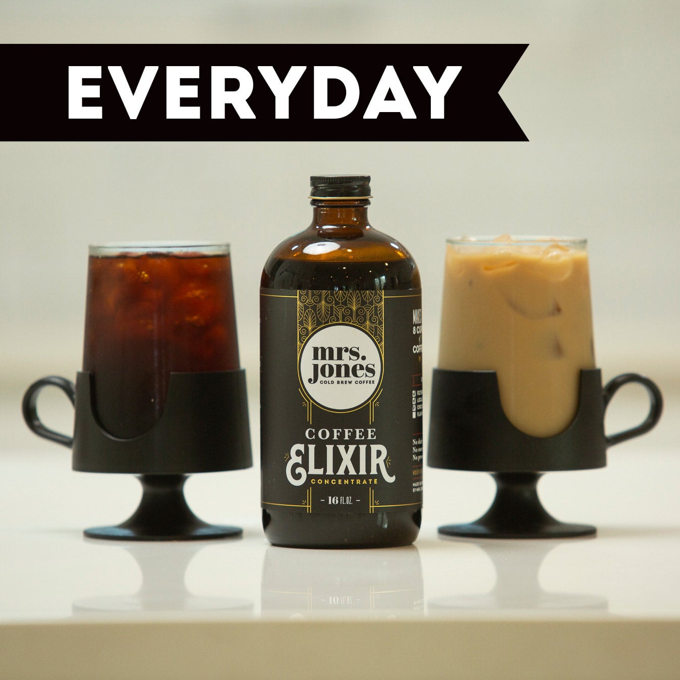 coffee: the life-giving elixir and mood fixer 20 oz. glass can cup w/ lid +  straw – Lucky Jones Co.